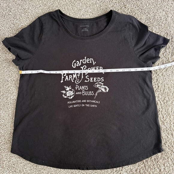 ANTHROPOLOGIE | Garden graphic black tee Size XL - Picture 8 of 9